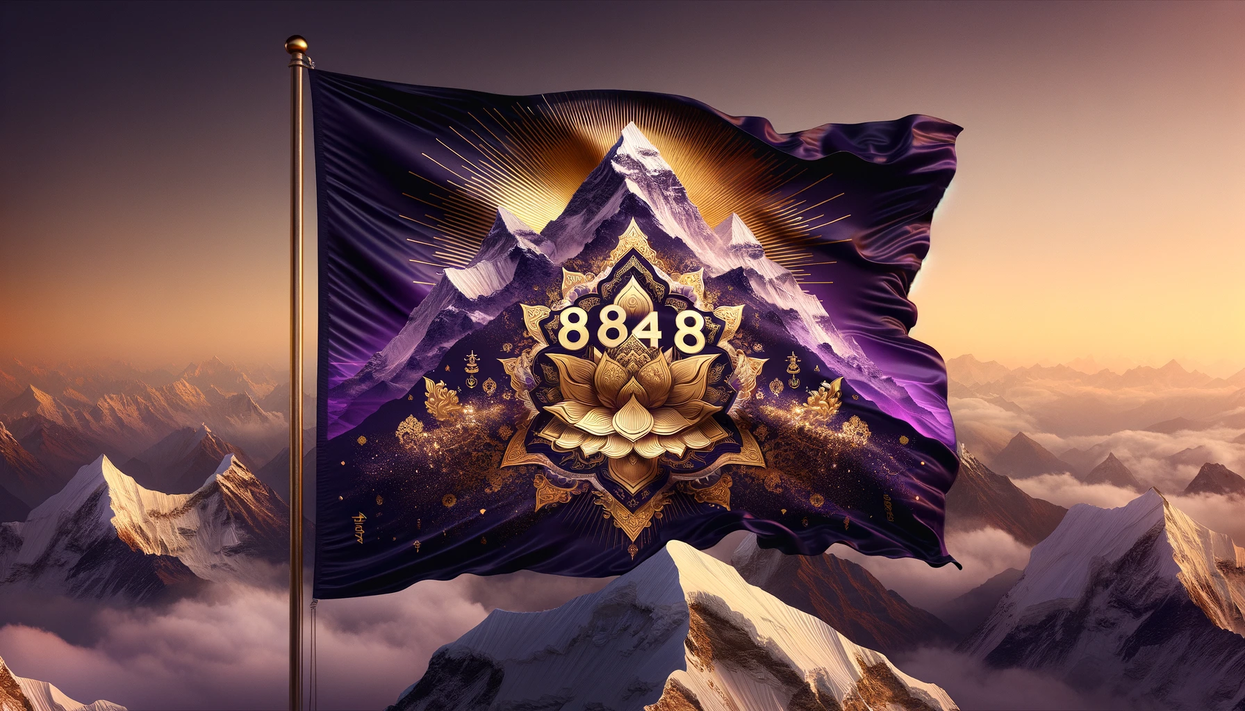 The 8848 Sacred Flag Flying on Mount Everest